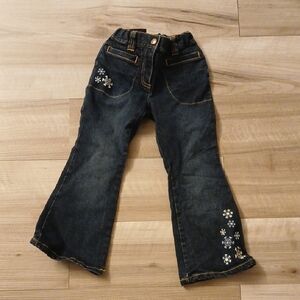 Gymboree Winter Snowflake Rhinestone Snowflake Denim Pant Size 4 Embroidered (C)